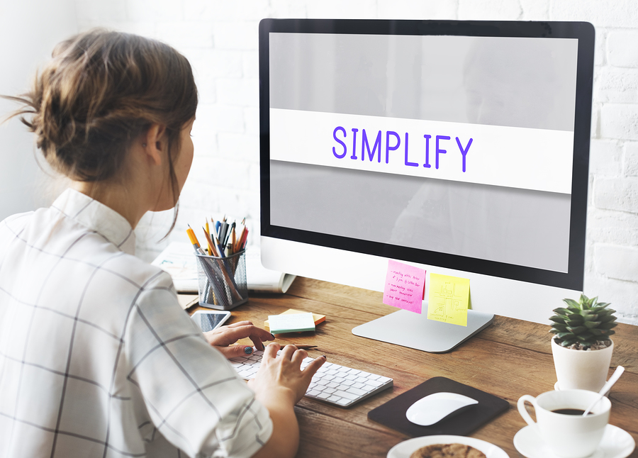 Simplify Photo of Woman at Computer with Simplify